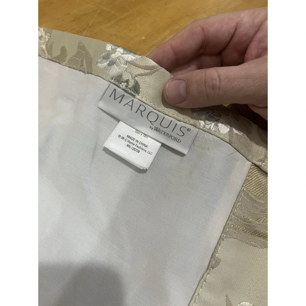 Marquis Waterford‎ Brona Blue Valance Floral Shiny Yellow Taupe 55x18